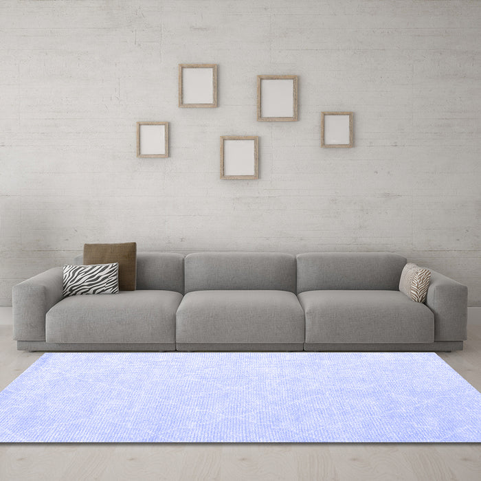 Machine Washable Abstract Blue Contemporary Rug in a Living Room, wshcon1876blu