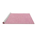 Serging Thickness of Machine Washable Contemporary Dark Hot Pink Rug, wshcon1877