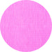 Round Machine Washable Abstract Pink Contemporary Rug, wshcon1877pnk