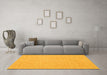 Machine Washable Abstract Yellow Contemporary Rug in a Living Room, wshcon1877yw