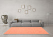 Machine Washable Abstract Orange Contemporary Area Rugs in a Living Room, wshcon1877org