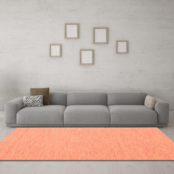Machine Washable Abstract Orange Contemporary Area Rugs in a Living Room, wshcon1877org