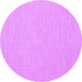 Round Abstract Purple Contemporary Rug, con1877pur