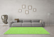 Machine Washable Abstract Green Contemporary Area Rugs in a Living Room,, wshcon1877grn