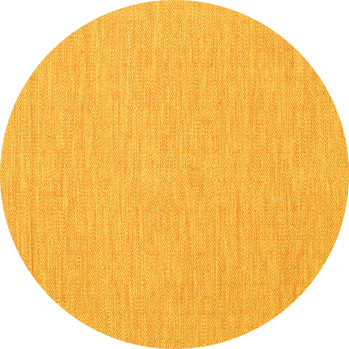 Round Abstract Yellow Contemporary Rug, con1877yw