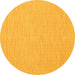 Round Abstract Yellow Contemporary Rug, con1877yw