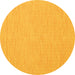 Round Machine Washable Abstract Yellow Contemporary Rug, wshcon1877yw