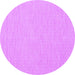 Round Machine Washable Abstract Purple Contemporary Area Rugs, wshcon1877pur