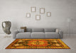 Machine Washable Abstract Yellow Contemporary Rug in a Living Room, wshcon1878yw