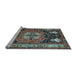 Sideview of Machine Washable Abstract Light Blue Contemporary Rug, wshcon1878lblu