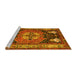 Sideview of Machine Washable Abstract Yellow Contemporary Rug, wshcon1878yw