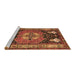 Sideview of Machine Washable Abstract Brown Contemporary Rug, wshcon1878brn