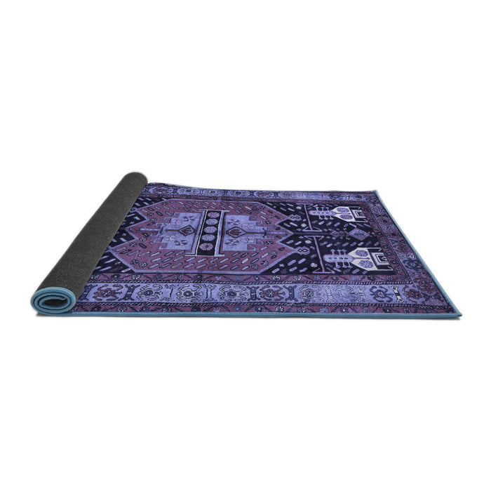 Sideview of Abstract Blue Contemporary Rug, con1878blu