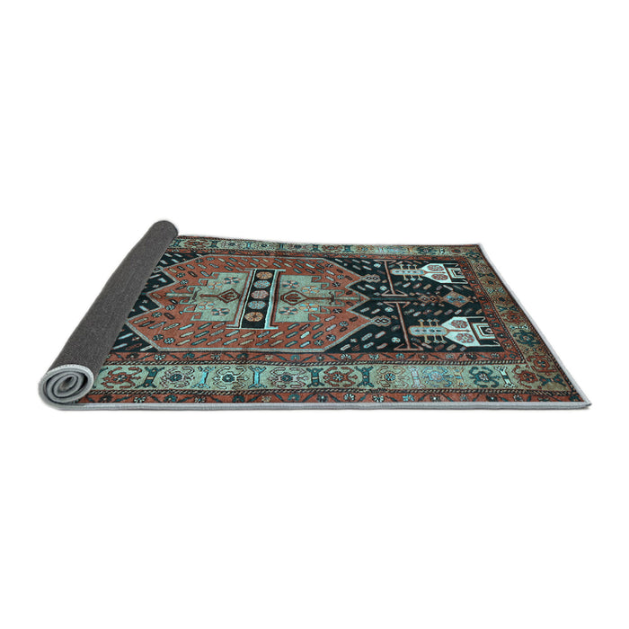 Sideview of Abstract Light Blue Contemporary Rug, con1878lblu