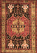 Machine Washable Abstract Brown Contemporary Rug, wshcon1878brn