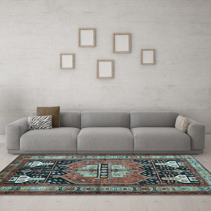 Machine Washable Abstract Light Blue Contemporary Rug in a Living Room, wshcon1878lblu