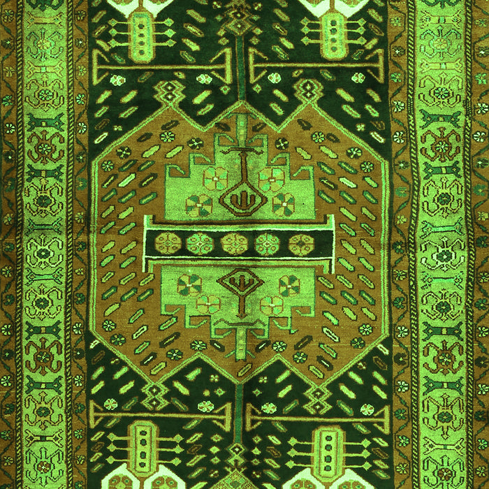 Serging Thickness of Machine Washable Abstract Green Contemporary Area Rugs, wshcon1878grn
