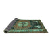 Sideview of Abstract Turquoise Contemporary Rug, con1878turq