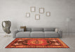 Machine Washable Abstract Orange Contemporary Area Rugs in a Living Room, wshcon1878org
