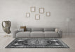 Machine Washable Abstract Gray Contemporary Rug in a Living Room,, wshcon1878gry