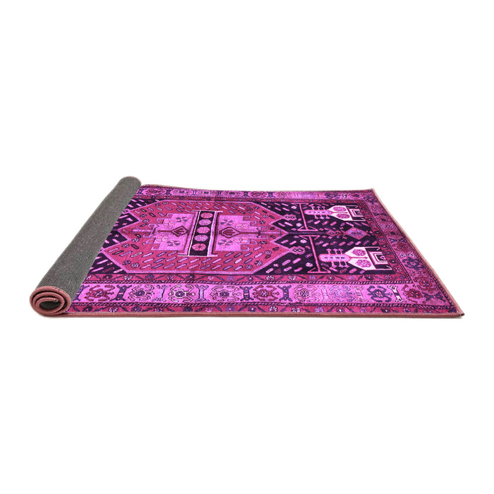 Sideview of Abstract Purple Contemporary Rug, con1878pur