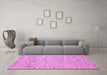 Machine Washable Abstract Pink Contemporary Rug in a Living Room, wshcon1879pnk