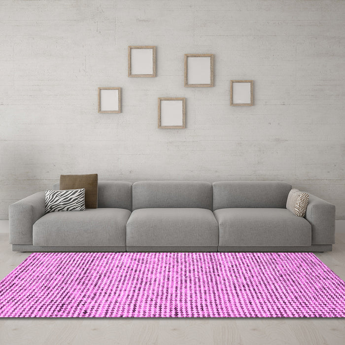 Machine Washable Abstract Pink Contemporary Rug in a Living Room, wshcon1879pnk