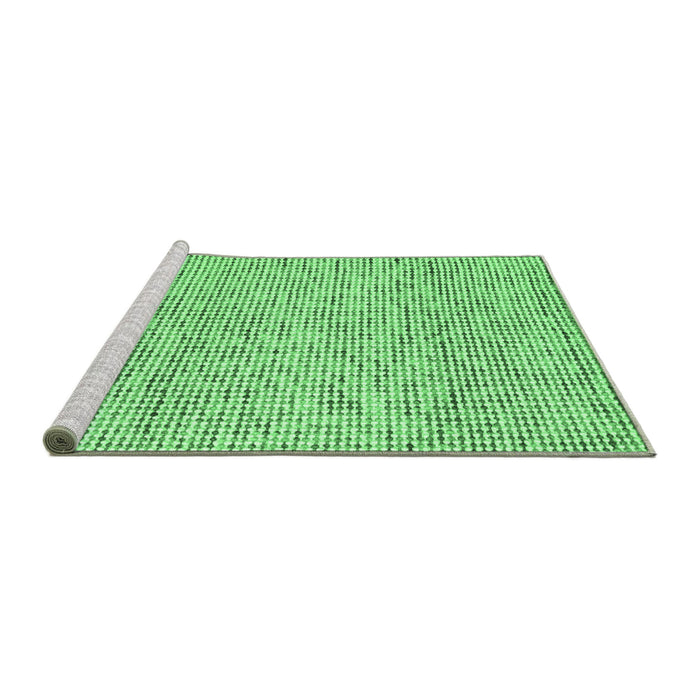 Sideview of Machine Washable Abstract Emerald Green Contemporary Area Rugs, wshcon1879emgrn