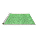 Sideview of Machine Washable Abstract Emerald Green Contemporary Area Rugs, wshcon1879emgrn