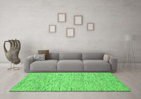 Machine Washable Abstract Green Contemporary Rug, wshcon1879grn