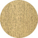 Round Abstract Brown Contemporary Rug, con1879brn