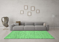 Machine Washable Abstract Emerald Green Contemporary Rug, wshcon1879emgrn