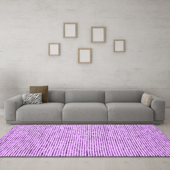 Machine Washable Abstract Purple Contemporary Area Rugs in a Living Room, wshcon1879pur