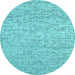 Round Machine Washable Abstract Light Blue Contemporary Rug, wshcon1879lblu