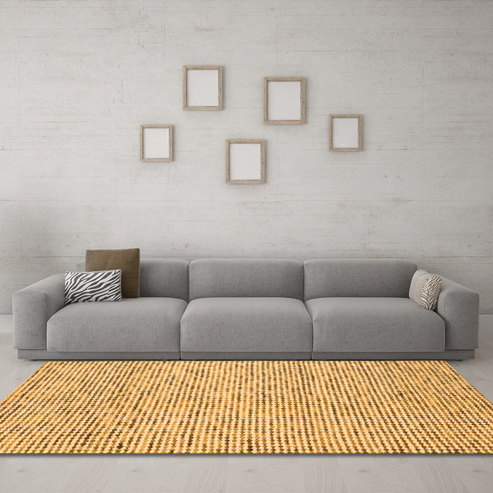Machine Washable Abstract Orange Contemporary Area Rugs in a Living Room, wshcon1879org