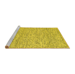 Sideview of Machine Washable Abstract Yellow Contemporary Rug, wshcon1879yw