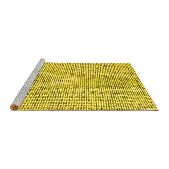 Sideview of Machine Washable Abstract Yellow Contemporary Rug, wshcon1879yw