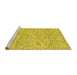 Sideview of Machine Washable Abstract Yellow Contemporary Rug, wshcon1879yw