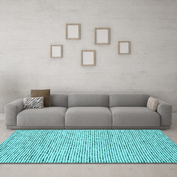 Machine Washable Abstract Light Blue Contemporary Rug in a Living Room, wshcon1879lblu