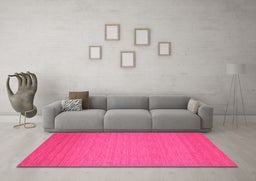 Machine Washable Abstract Pink Contemporary Rug in a Living Room, wshcon187pnk