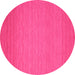 Round Abstract Pink Contemporary Rug, con187pnk