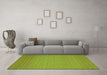 Machine Washable Abstract Green Contemporary Area Rugs in a Living Room,, wshcon187grn