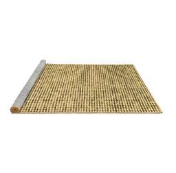 Sideview of Machine Washable Abstract Brown Contemporary Rug, wshcon1880brn