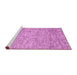 Sideview of Machine Washable Abstract Pink Contemporary Rug, wshcon1880pnk