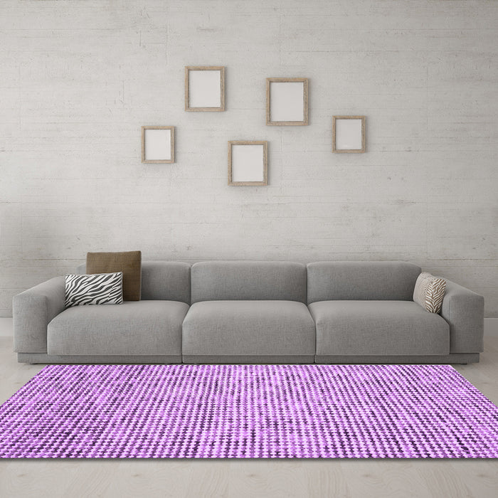 Machine Washable Abstract Purple Contemporary Area Rugs in a Living Room, wshcon1880pur