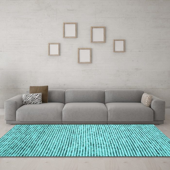 Machine Washable Abstract Light Blue Contemporary Rug in a Living Room, wshcon1880lblu