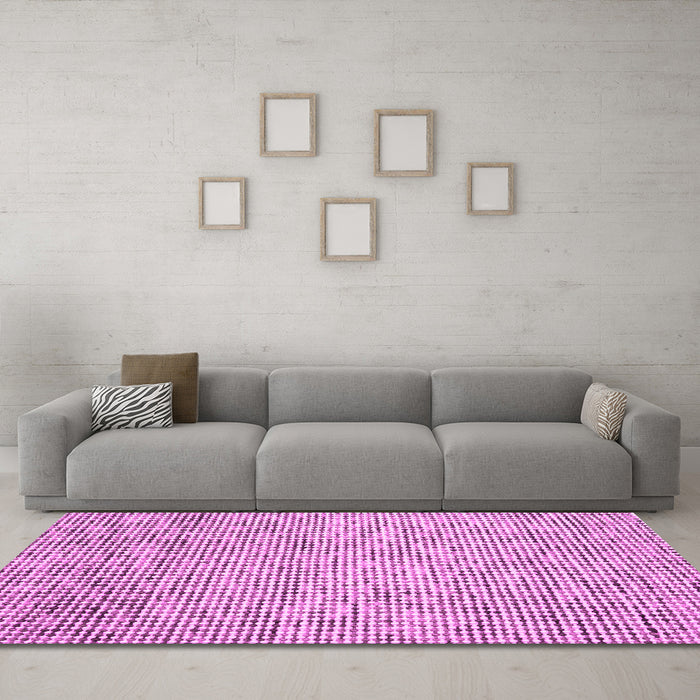 Machine Washable Abstract Pink Contemporary Rug in a Living Room, wshcon1880pnk