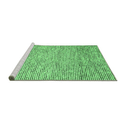 Sideview of Machine Washable Abstract Emerald Green Contemporary Area Rugs, wshcon1880emgrn