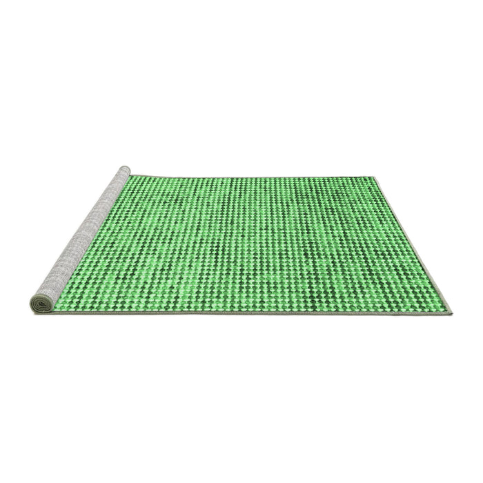 Sideview of Machine Washable Abstract Emerald Green Contemporary Area Rugs, wshcon1880emgrn