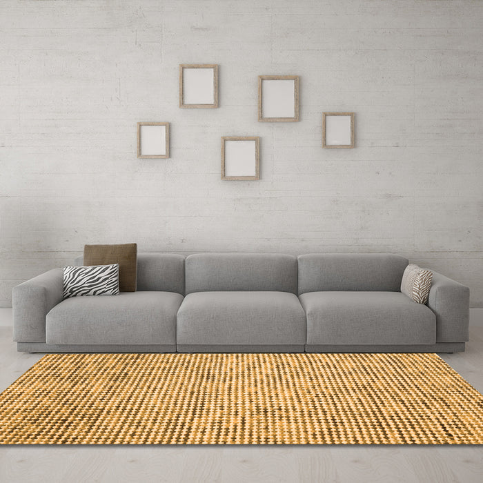 Machine Washable Abstract Orange Contemporary Area Rugs in a Living Room, wshcon1880org
